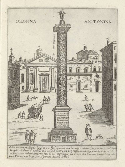 Marcus Aurelius oszlopa Rómában Colonna a S. Antonio (cím a tárgyon) Modern és ókori műemlékek és épületek Rómában (sorozat címe) Ornamenti di fabriche antichi et modern dell