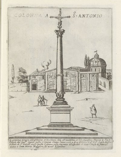 San Antonio oszlopa Colonna a S. Antonio (cím a tárgyon) Modern és ókori műemlékek és épületek Rómában (sorozat címe) Ornamenti di fabriche antichi et modern dell