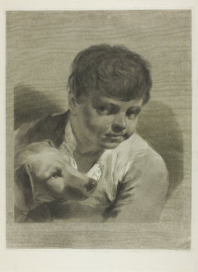Egy fiú kutyával alkotó: Giovanni Marco Pitteri