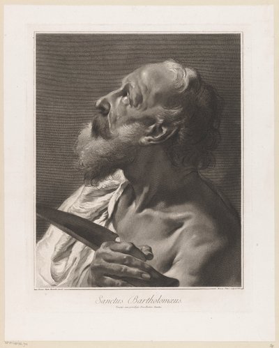 Bartholomew apostol Szent Bertalan (cím a tárgyon) Apostolok (sorozat címe) alkotó: Giovanni Marco Pitteri