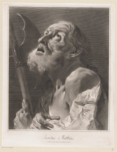 Mátyás apostol Szent Mátyás (cím a tárgyon) Apostolok (sorozat címe) alkotó: Giovanni Marco Pitteri