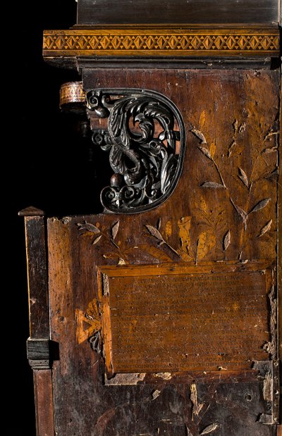 Lignai kanonikus kórus, Giovanni Maria Platina intarziája 1484, jobb oldali berakás alkotó: Giovanni Maria Platina
