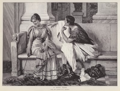 Szerelmi beszélgetés (litho) alkotó: Giovanni Muzzioli