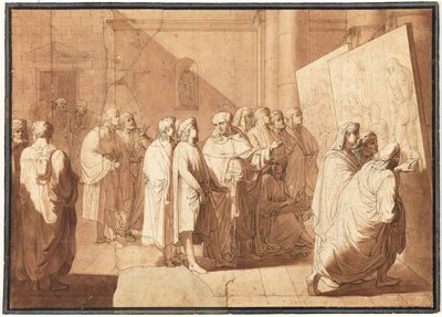 Bartolommeóból Raphael megmutatja Leonardo és Michelangelo kartonjait alkotó: Giovanni Paolo Lasinio