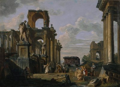 Ősi építészet és szobrászat Capriccio. alkotó: Giovanni Paolo Panini
