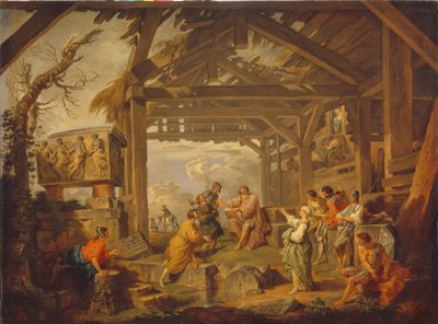 Cumaean Sibyl megjövendölte Krisztus születését, 1738-ban alkotó: Giovanni Paolo Pannini