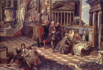 Egy képzeletbeli képtár belső részlete alkotó: Giovanni Paolo Pannini