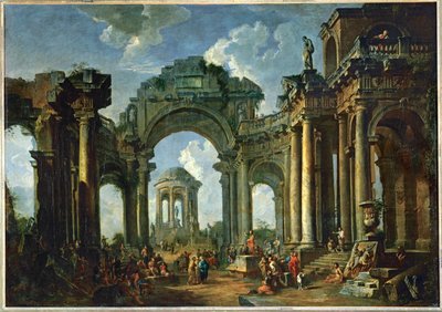 Egy apostol prédikációja az ókori dór építészet romjain ... alkotó: Giovanni Paolo Pannini or Panini