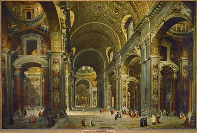 Melchior de Polignac bíboros látogatása a római Szent Péter templomban ... alkotó: Giovanni Paolo Pannini or Panini