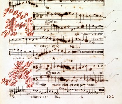 Giovanni Pierluigi da Palestrina (1525-1594) olasz zeneszerző Agnus Dei a „Mantua mágusai”-ból. alkotó: Giovanni Pierluigi da (after) Palestrina