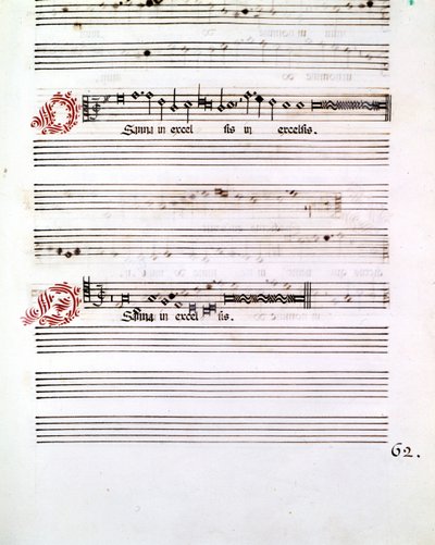 Giovanni Pierluigi da Palestrina (1525 - 1594) olasz zeneszerző OSANNA kézirata a „Mantua rendetlenségéről”. alkotó: Giovanni Pierluigi da (after) Palestrina