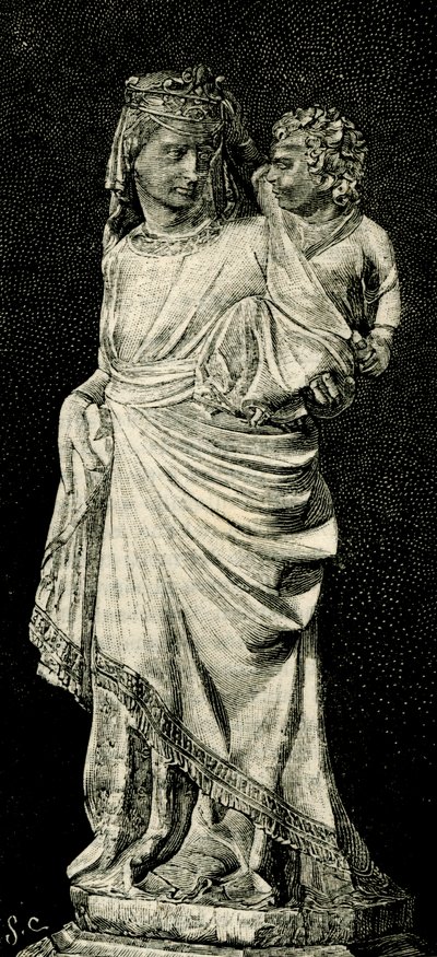 Madonna és gyermek, Giovanni Pisano (kb. 1240-1320) szobra, Prato katedrális, Toszkána, Olaszország, Le cento citta d