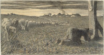 Imádság a kereszt előtt alkotó: Giovanni Segantini