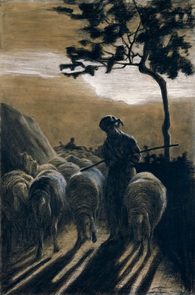Giovanni Segantini (1858-1899) nyáj az úton alkotó: Giovanni Segantini