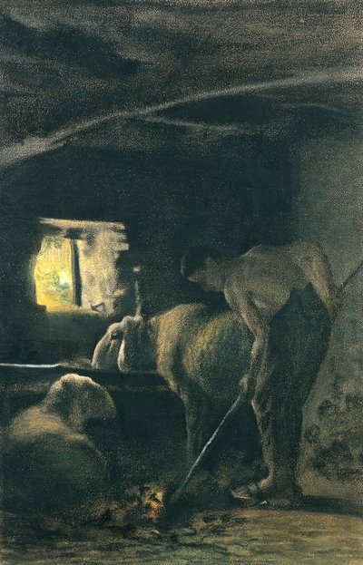 Istállóban alkotó: Giovanni Segantini