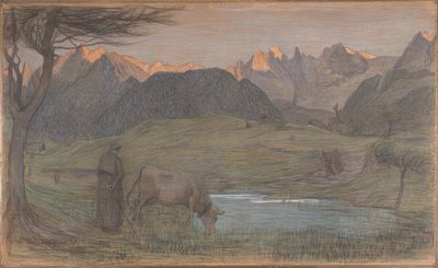 Tanulmány a "La Vita"-hoz alkotó: Giovanni Segantini