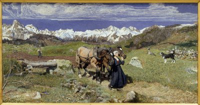 Az Alpok tavasszal (1879, Olaj, vászon) alkotó: Giovanni Segantini