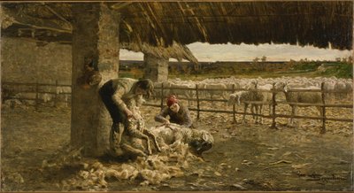 A báránynyírás, 1883-1884 alkotó: Giovanni Segantini
