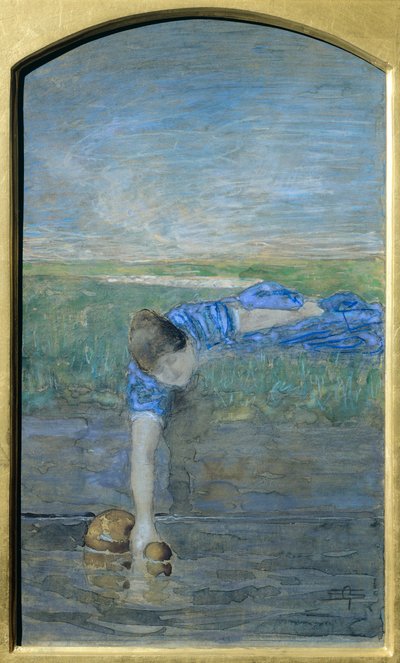 Nők a folyónál, Giovanni Segantini (1858-1899) alkotó: Giovanni Segantini