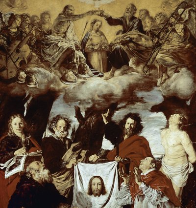 A Szűz koronázása, Veronique és a szentek fátyla (Részlet) (olaj, vászon alkotó: Giovanni Serodine