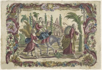 Egyiptomba tartó járaton La fuga de Jesus Christo en Egipto / Urunk Jézus Krisztus menekülése Egyiptomba (cím a tárgyon) alkotó: Giovanni Volpato (possibly)