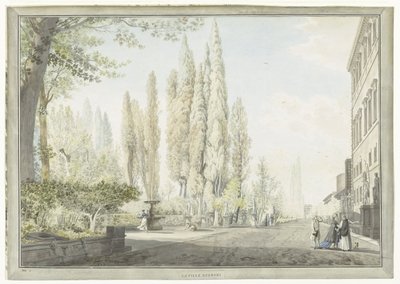Kilátás a Villa Montalto-ra Rómában La ville Negroni (cím a tárgyon) Kilátás Rómára és környékére (sorozat címe) alkotó: Giovanni Volpato