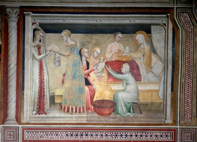 A Szűz élete: Mária születése (Freskó alkotó: Giovanni da Milano