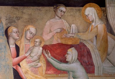 A Szűz élete: Mária születése, részlet (Freskó alkotó: Giovanni da Milano