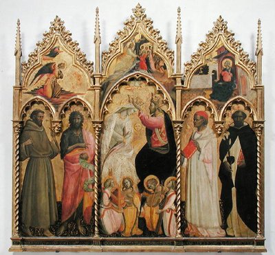 Szűz Mária megkoronázása szentekkel, 1420 körül (tempera, tábla) alkotó: Giovanni dal Ponte