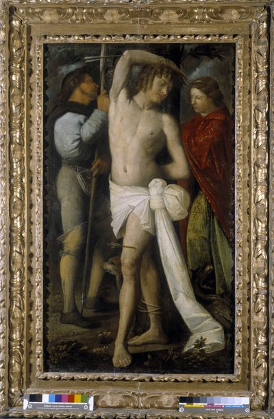 Szent Rókus, Szent Sebestyén és Szent Margarita (olaj, vászon) alkotó: Giovanni de Busi Cariani