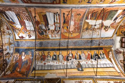 A Botoneri-kápolna boltozata Krisztus szenvedéstörténetével alkotó: Giovanni di Cherasco Botoneri