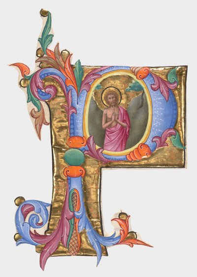 Initiale P: Johannes der Täufer, Ausschnitt aus einem Graduale alkotó: Giovanni di Paolo