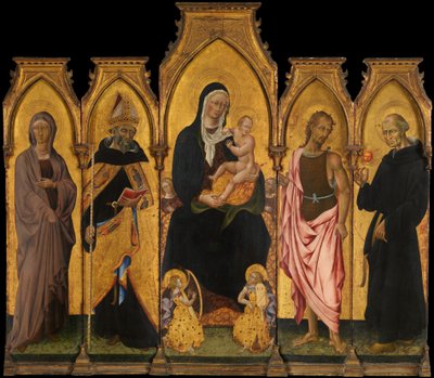 Madonna és gyermeke a szentekkel, 1454. alkotó: Giovanni di Paolo