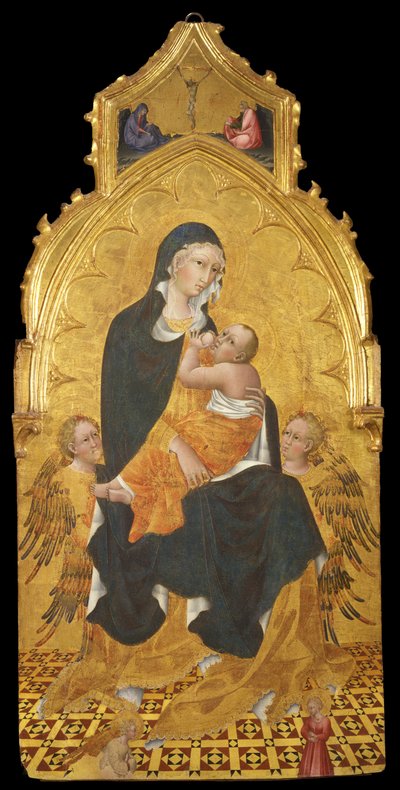 Madonna gyermekkel és angyalokkal. Az Angyali üdvözlet, c. 1440 alkotó: Giovanni di Paolo