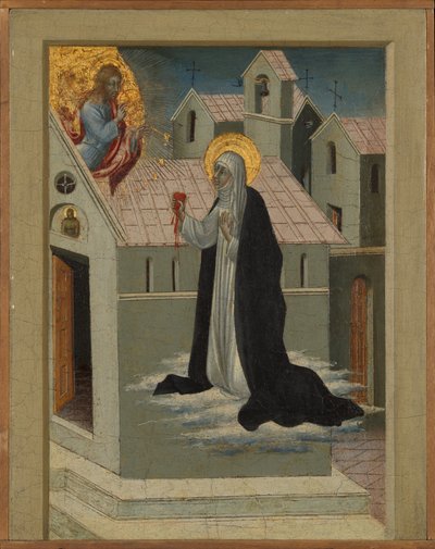 Sienai Szent Katalin szívét cseréli Krisztussal. alkotó: Giovanni di Paolo