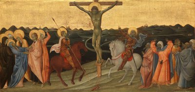 A keresztre feszítés A keresztre feszítés Máriával, Jánossal, Mária Magdolnával, Szent Longinusszal és a megtért századossal alkotó: Giovanni di Paolo di Grazia