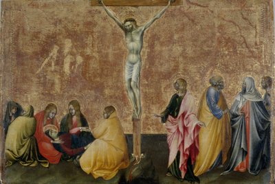 Krisztus keresztre feszítése, 1445 körül (tempera nyárfán) alkotó: Giovanni di Paolo di Grazia