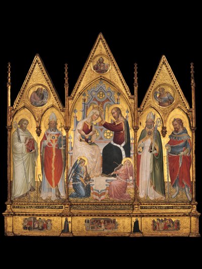 A Szűz és Szentek koronázása, 1394. alkotó: Giovanni di Tano Fei
