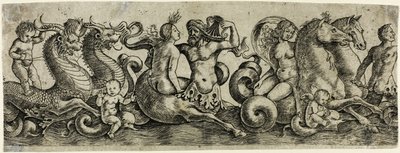Frieze tritonokkal és nimfákkal alkotó: Girolamo Mocetto