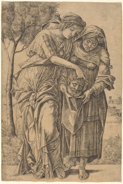 Judit a Holofernész fejével alkotó: Girolamo Mocetto after Andrea Mantegna