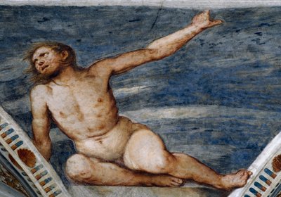 Férfi akt, Girolamo Romanino freskóinak részlete (kb. 1484-1559 után), Bernardo Clesio megrendelője alkotó: Girolamo Romanino