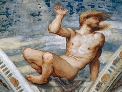 Férfi akt, Girolamo Romanino freskóinak részlete (kb. 1484-1559 után), Bernardo Clesio megrendelője alkotó: Girolamo Romanino