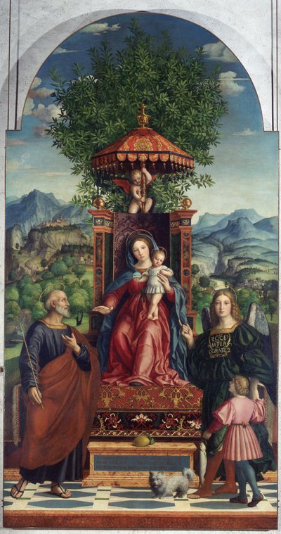 Girolamo dai Libri esernyős Madonnája, Castelvecchio múzeum, Castelvecchio Múzeum alkotó: Girolamo dai Libri