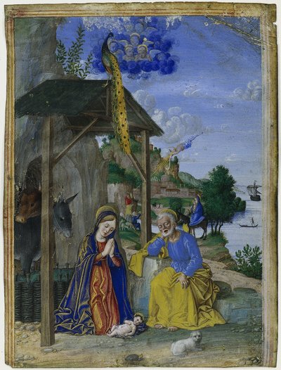 Egyetlen miniatűr: A betlehemes, c. 1515. alkotó: Girolamo dai Libri