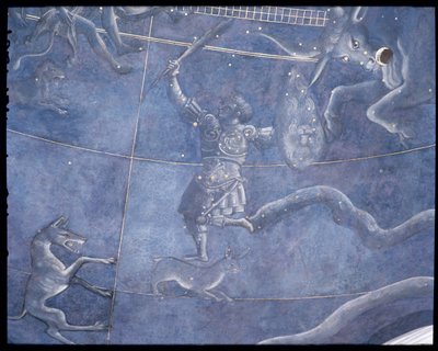 A Nap ösvénye a csillagokon keresztül 1442. július 4-én éjjel, Orion és Bika részlete, az oltár feletti fenékről, 1430 körül (85088. részlet) alkotó: Giuliano dArrighi Pesello