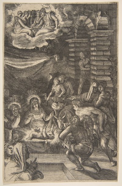 Imádás, kb. 1550-65. alkotó: Giulio Bonasone