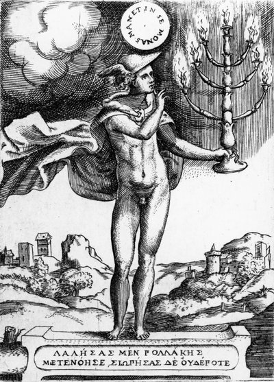 Hermész, 1555 (metszet) alkotó: Giulio Bonasone