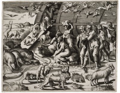 Noé elhagyja a bárkát, 1544 alkotó: Giulio Bonasone