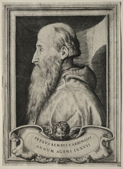 Pietro Bembo bíboros portréja, 1547. alkotó: Giulio Bonasone