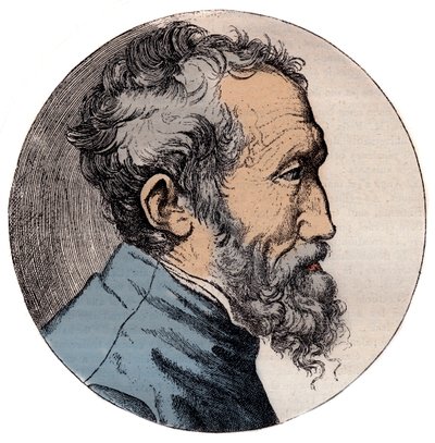 Michelangelo Buonarroti olasz szobrász portréja - Michelangelo Buonarroti portréja dit Michel Ange alkotó: Giulio Bonasone